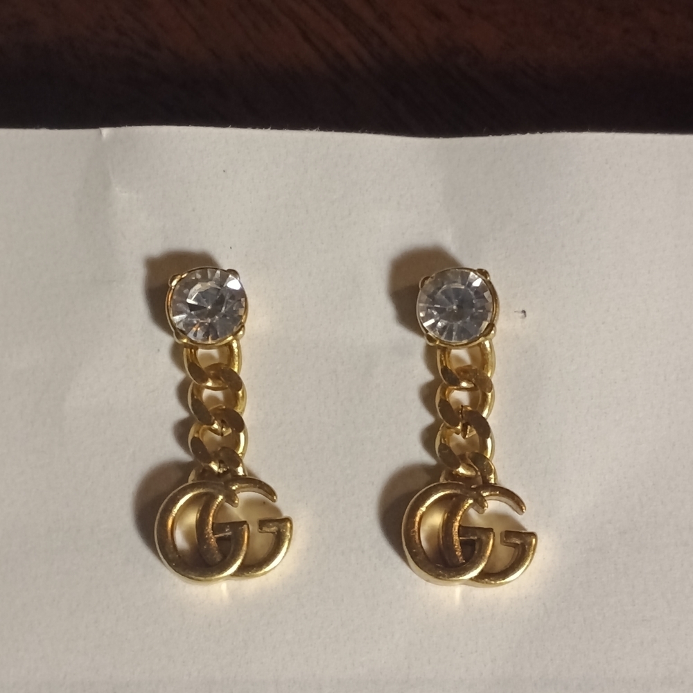 Gucci Gold GG Chain Earrings